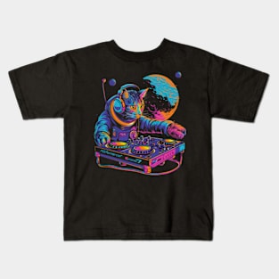 Cat DJ Nights Kids T-Shirt